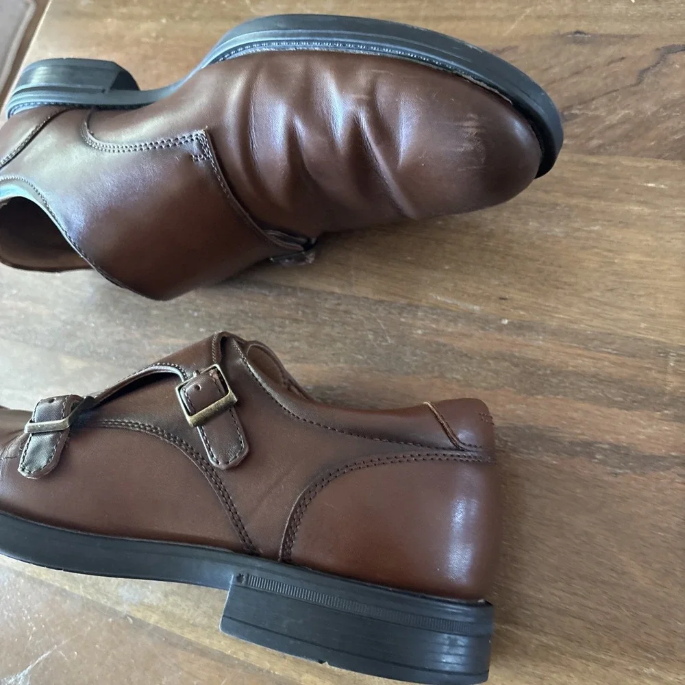 Men's Dress Shoes Size 11.5 Cognac Brown Apt. 9 Howiee Eco Ortholite Monk Strap